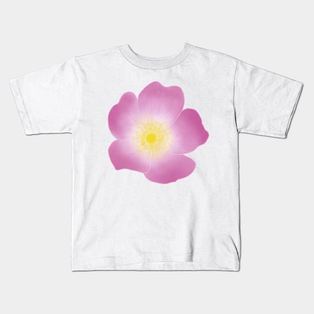 Wild Rose (Rosa acicularis) Kids T-Shirt by Strong with Purpose